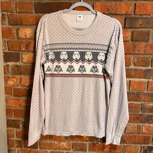 Star Wars X Hanna Andersson womens fair isle holiday pajama top gray M